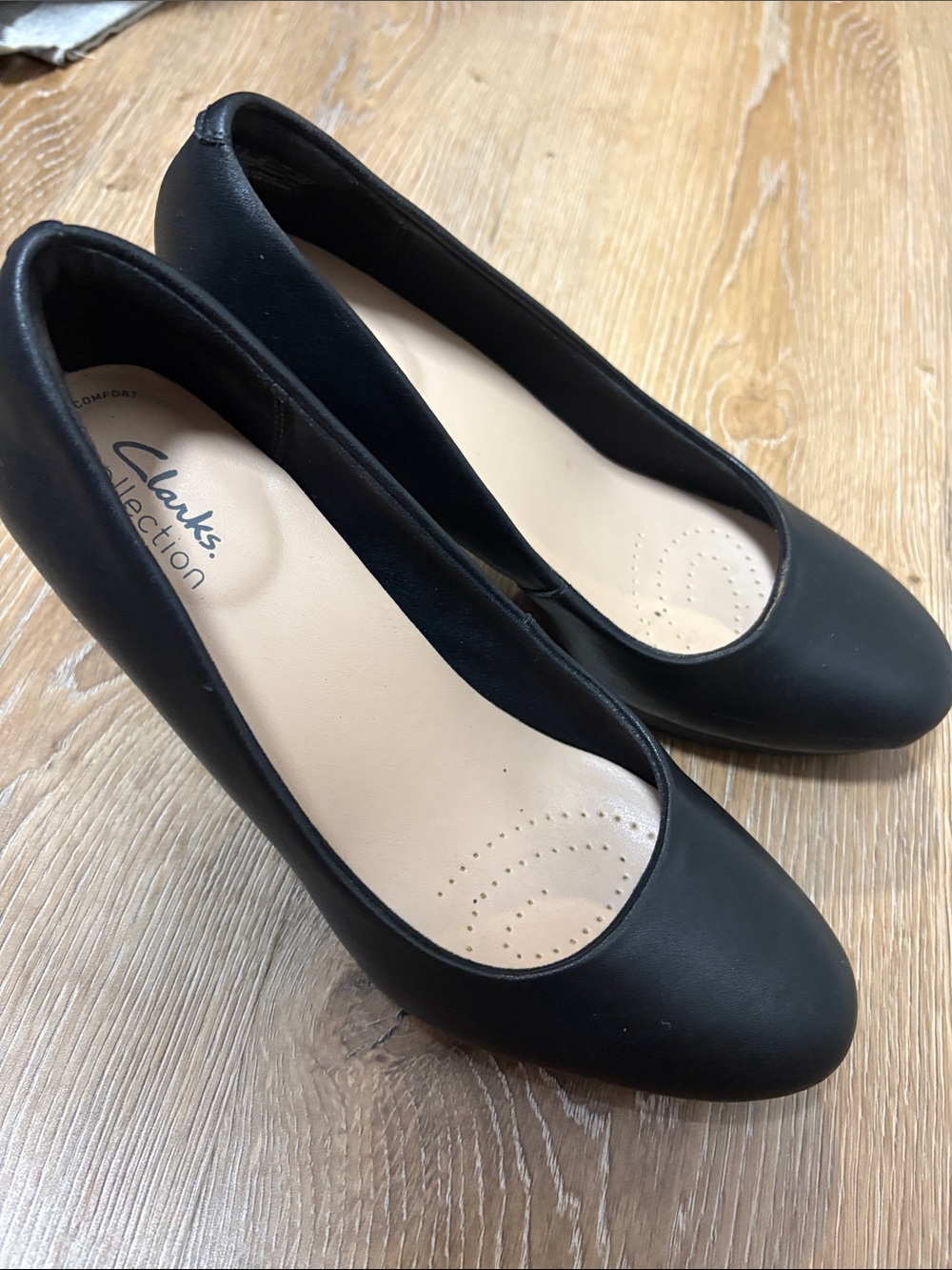 OFFERS OPEN! Women size 7.5 black work heels Clarks Black Round Toe black Heels
